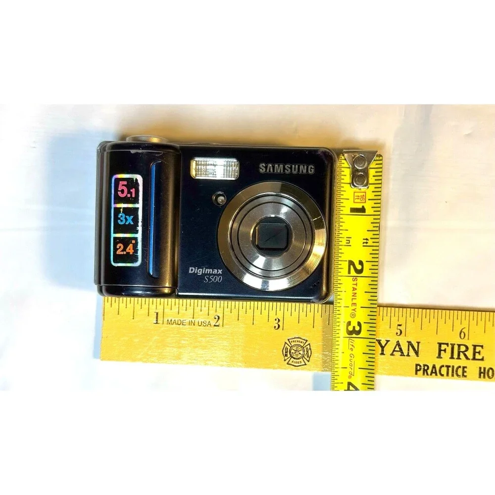 Samsung Digimax S500 5.1MP Vintage Y2K Digital Camera Black -TESTED WORKS